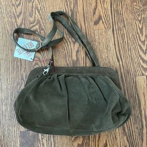 Women’s Del Conte suede olive green bag new with tags